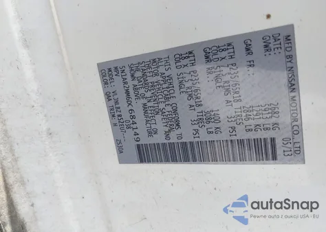 2013 Nissan Pathfinder S from USA, damaged, VIN 5N1AR2MM6DC684149